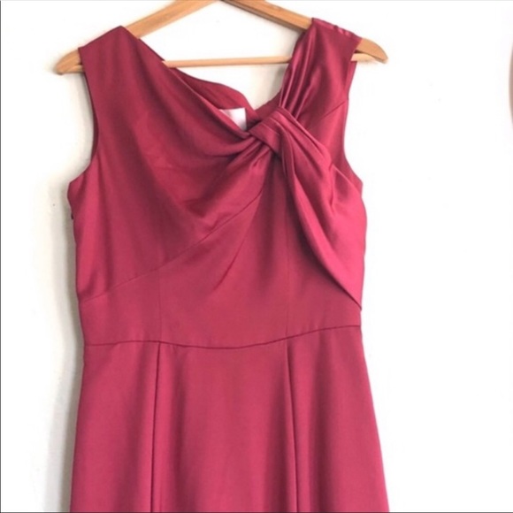 NEW Gal Meets Glam Noelle Twist Neck satin dress in Berry pink shade size 6 - Picture 1 of 10